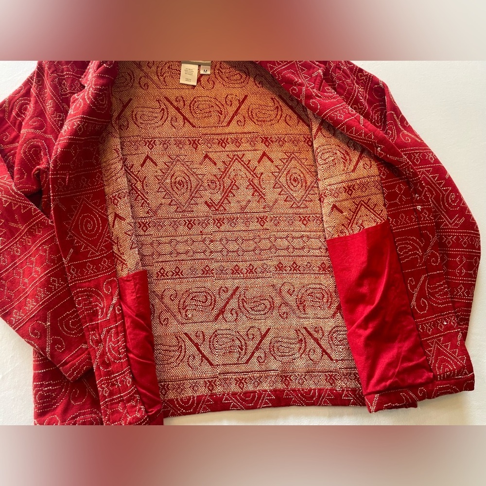 Vintage rare find Coldwater Creek Red  Button-Front jacket size M - Picture 4 of 10